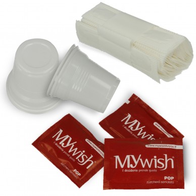 Kit caffecaffeshop di bicchierini, palette e zucchero